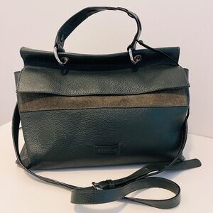 Cromia Leather 🇮🇹 Purse Magnetic Closure Olive Green Satchel Bag Made In Italy